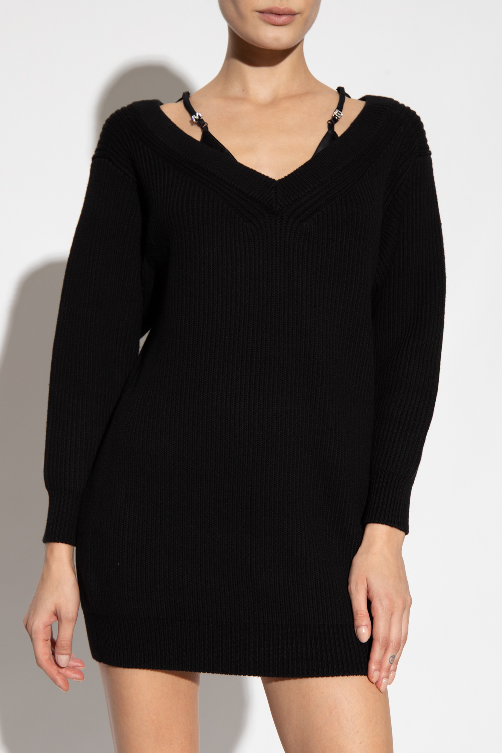 Black Off - square-neck dress Nero - the shoulder dress T by Alexander Wang  - SchaferandweinerShops Japan